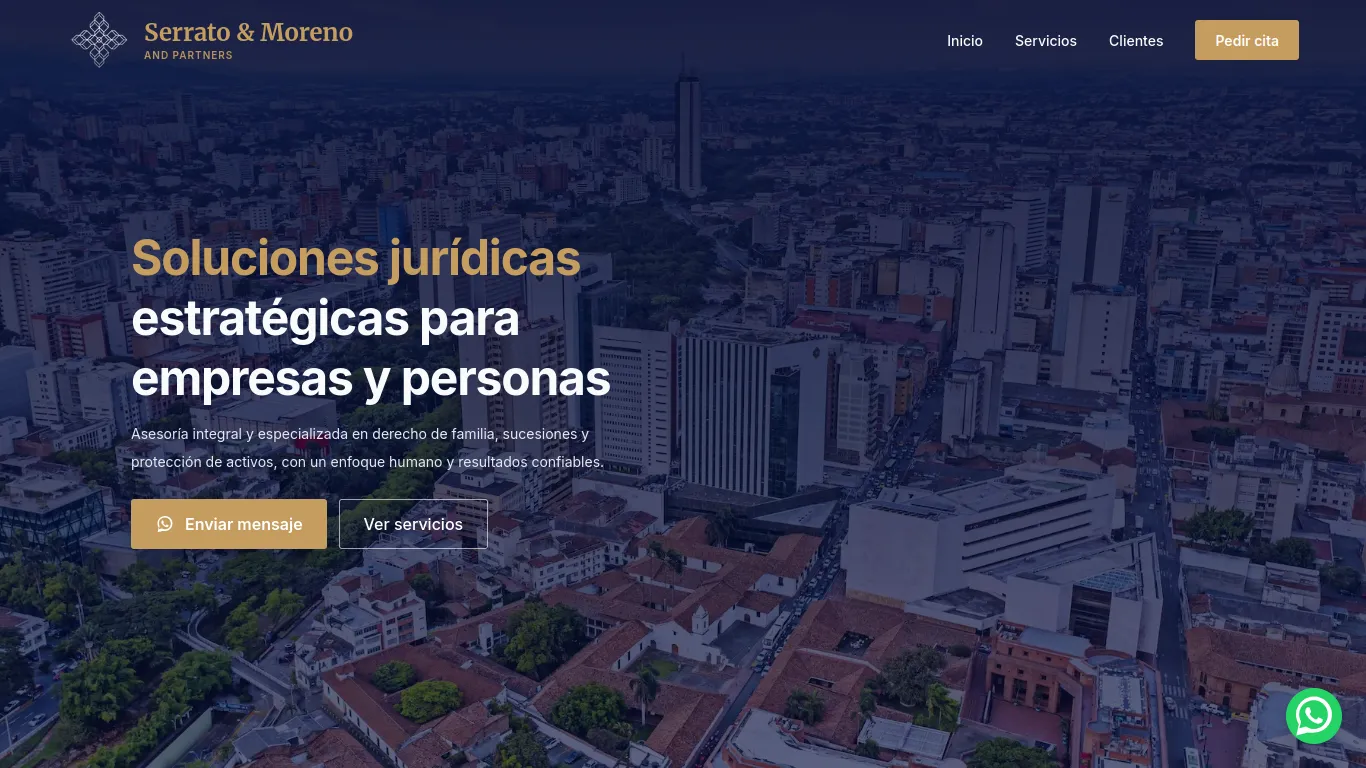 Serrato & Moreno and Partners — smabogadoscali.com.co (Landing page)
