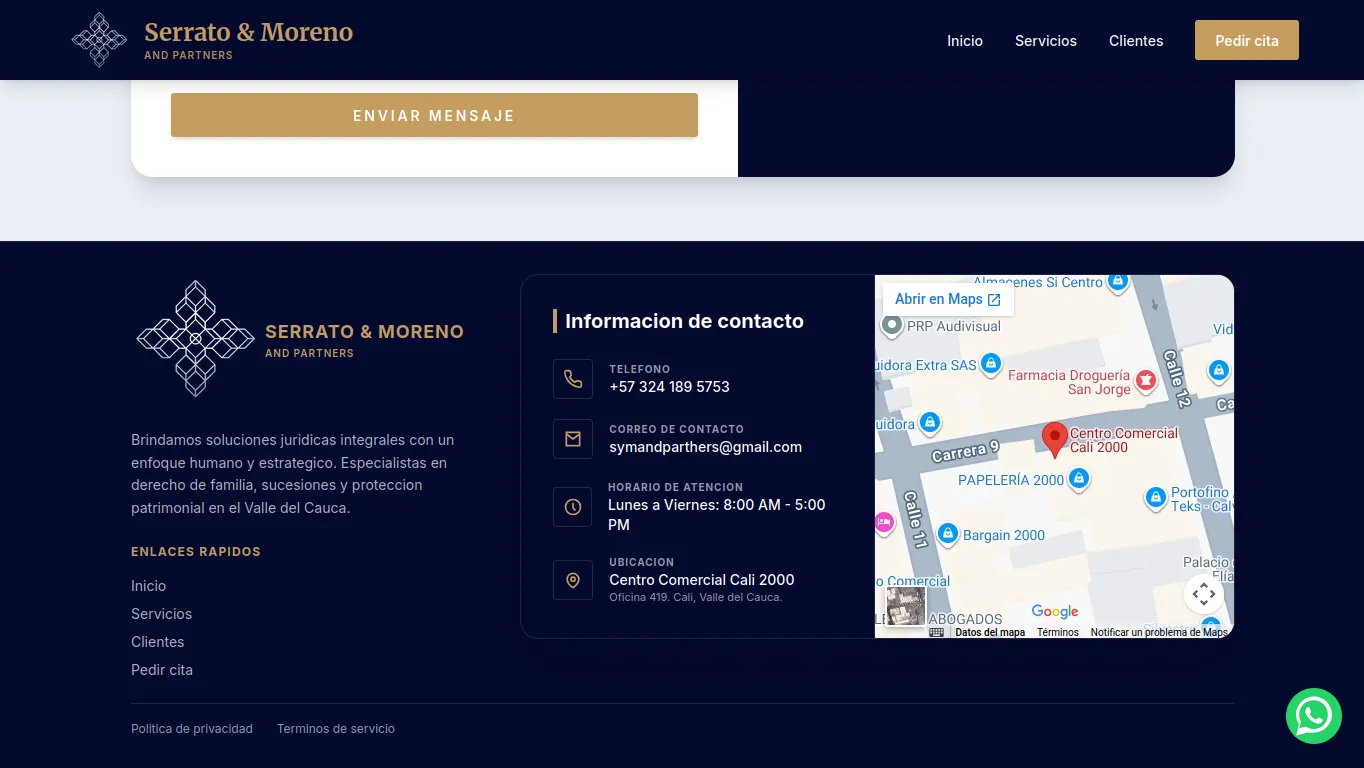 Pie y contacto
